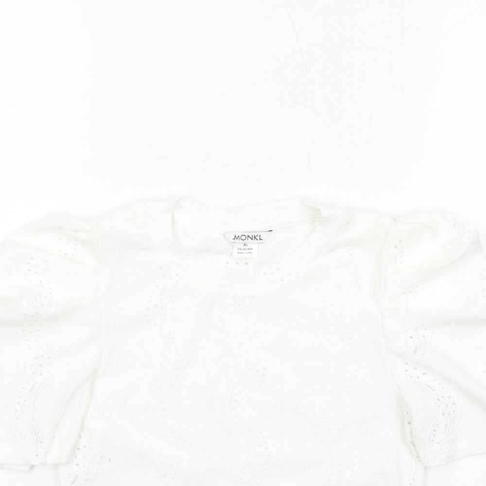 Womens UK Size XS Monki White Basic Blouse