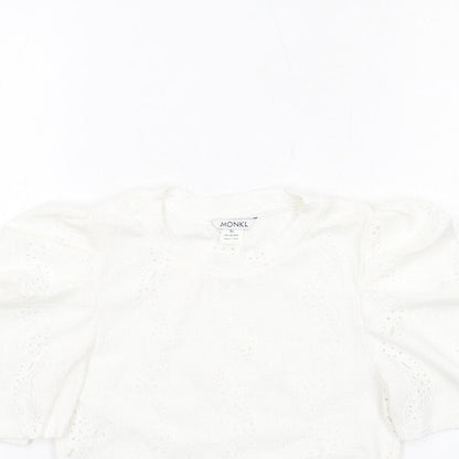 Womens UK Size XS Monki White Basic Blouse