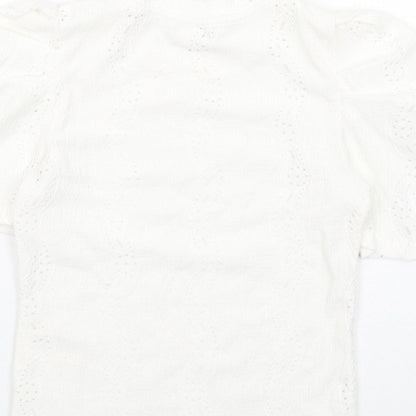Womens UK Size XS Monki White Basic Blouse