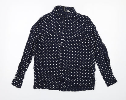 Womens UK Size 8 H&M Blue Basic Button-Up