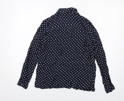 Womens UK Size 8 H&M Blue Basic Button-Up