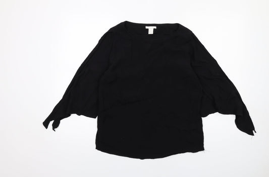 Womens UK Size 10 H&M Black Basic Blouse