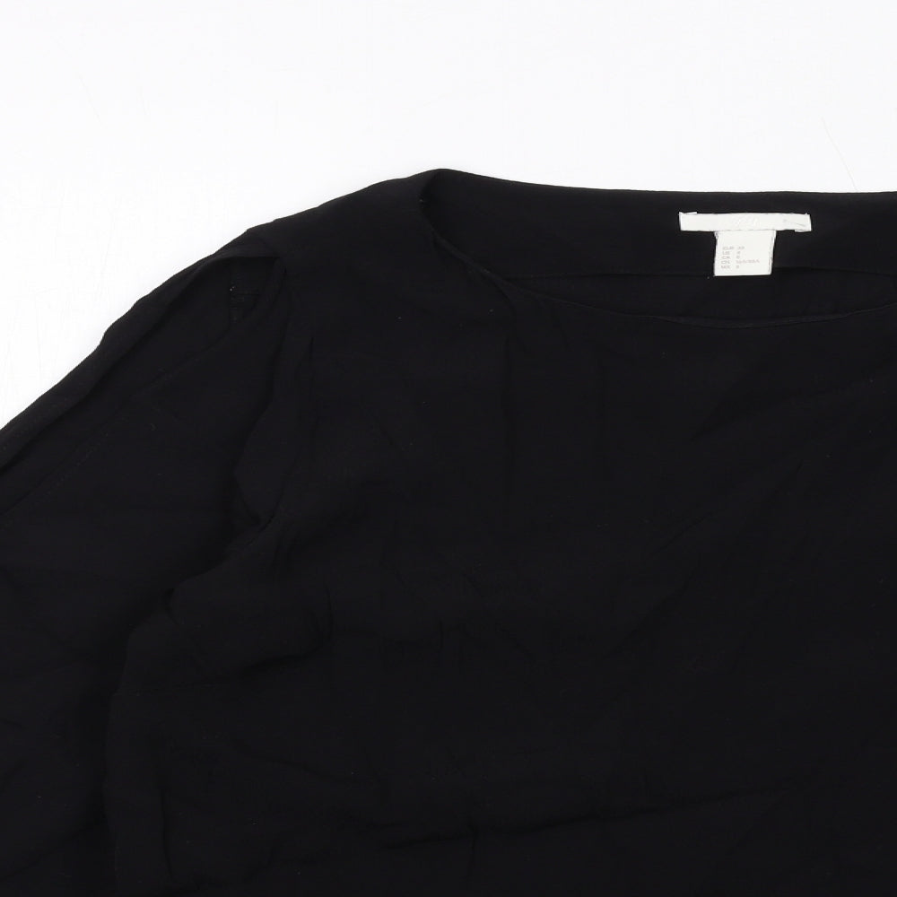 Womens UK Size 10 H&M Black Basic Blouse