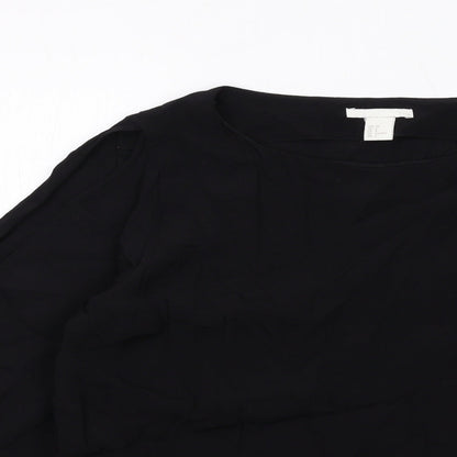 Womens UK Size 10 H&M Black Basic Blouse