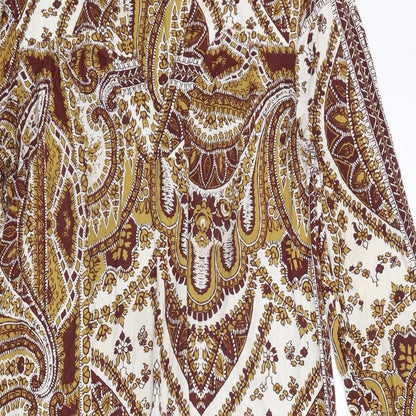 NEXT Womens Multicoloured Geometric Viscose Kaftan Size 12 V-Neck Pullover