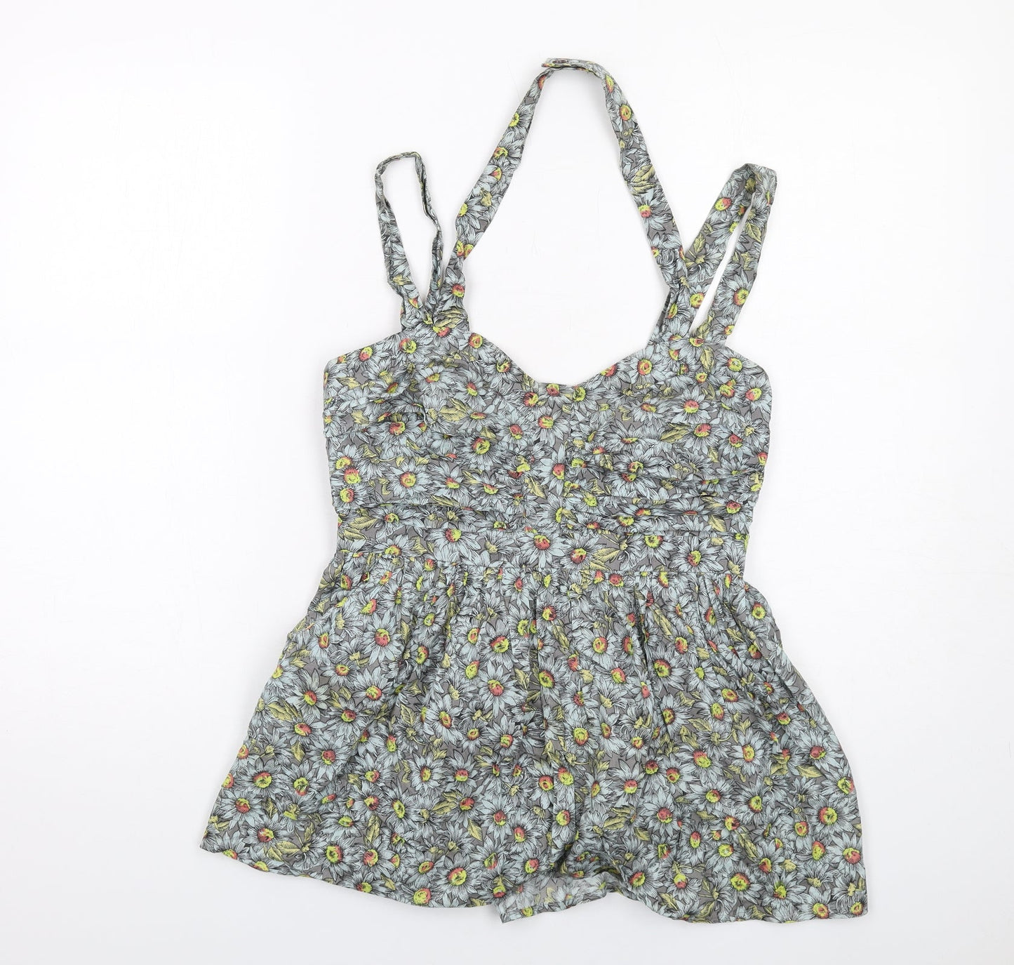 French Connection Womens Multicoloured Floral Cotton Camisole Tank Size 10 Halter