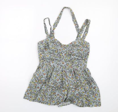French Connection Womens Multicoloured Floral Cotton Camisole Tank Size 10 Halter