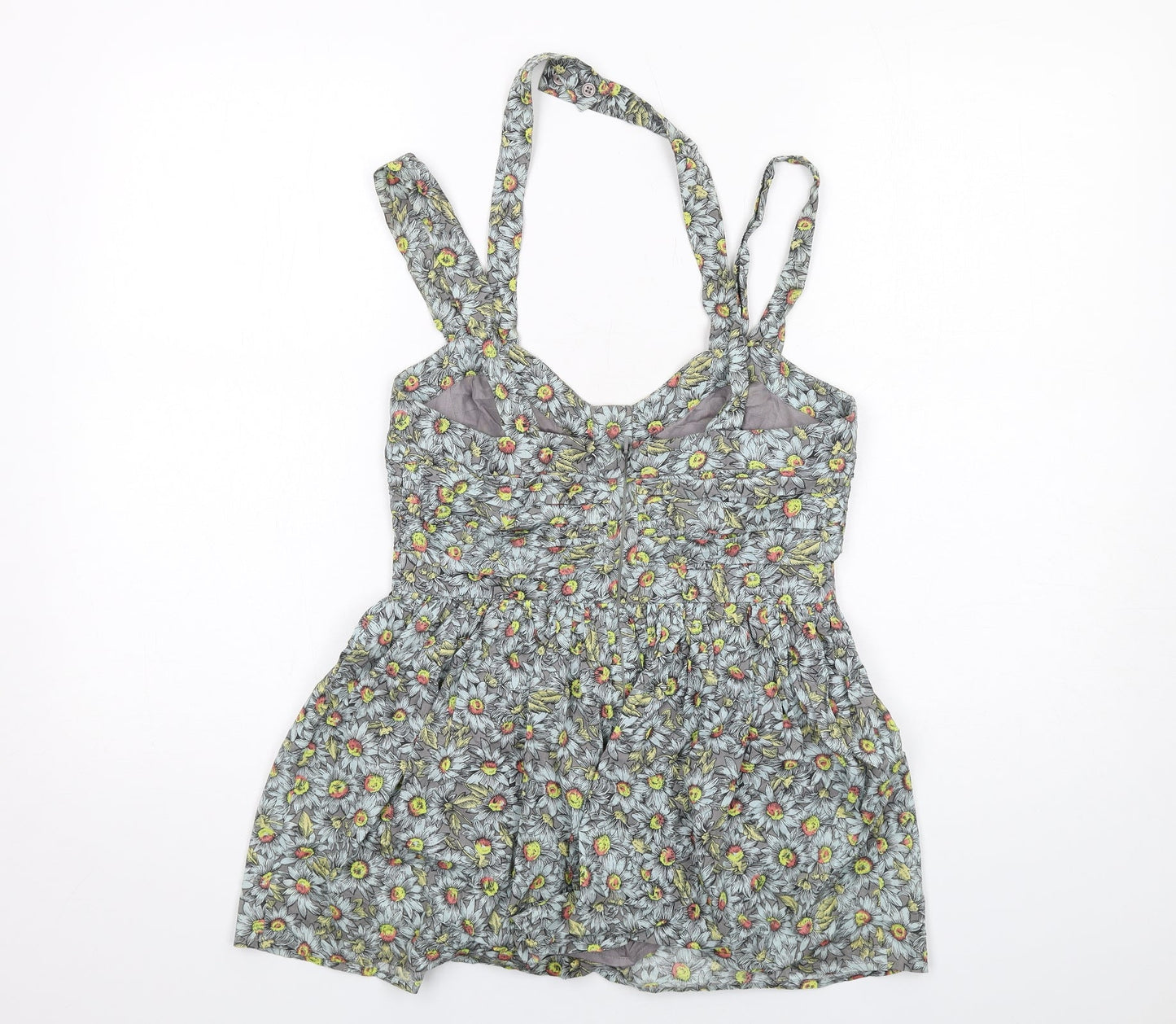 French Connection Womens Multicoloured Floral Cotton Camisole Tank Size 10 Halter