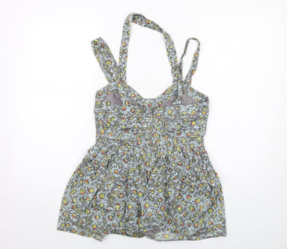 French Connection Womens Multicoloured Floral Cotton Camisole Tank Size 10 Halter