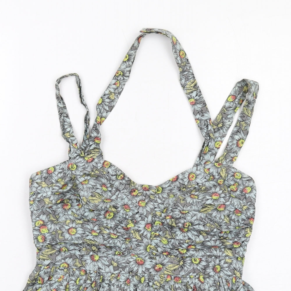 French Connection Womens Multicoloured Floral Cotton Camisole Tank Size 10 Halter