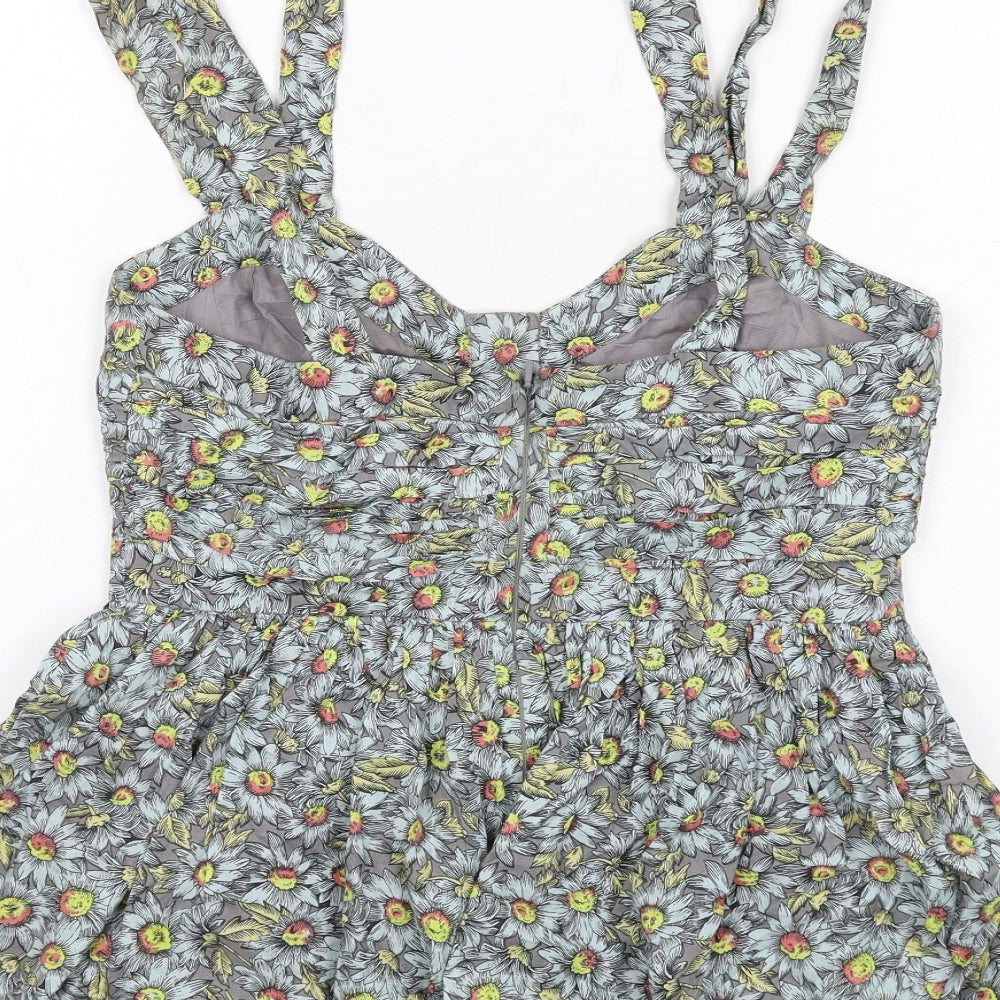 French Connection Womens Multicoloured Floral Cotton Camisole Tank Size 10 Halter