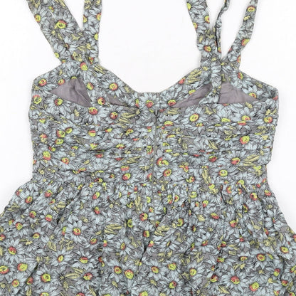 French Connection Womens Multicoloured Floral Cotton Camisole Tank Size 10 Halter