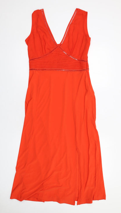 NEXT Womens Red Polyester Trapeze & Swing Size 10 V-Neck Zip