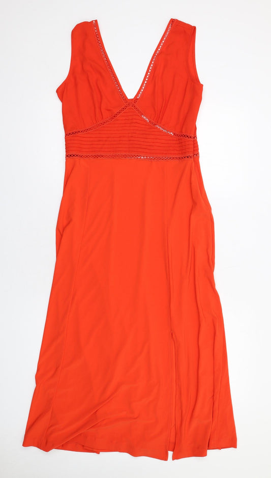 NEXT Womens Red Polyester Trapeze & Swing Size 10 V-Neck Zip