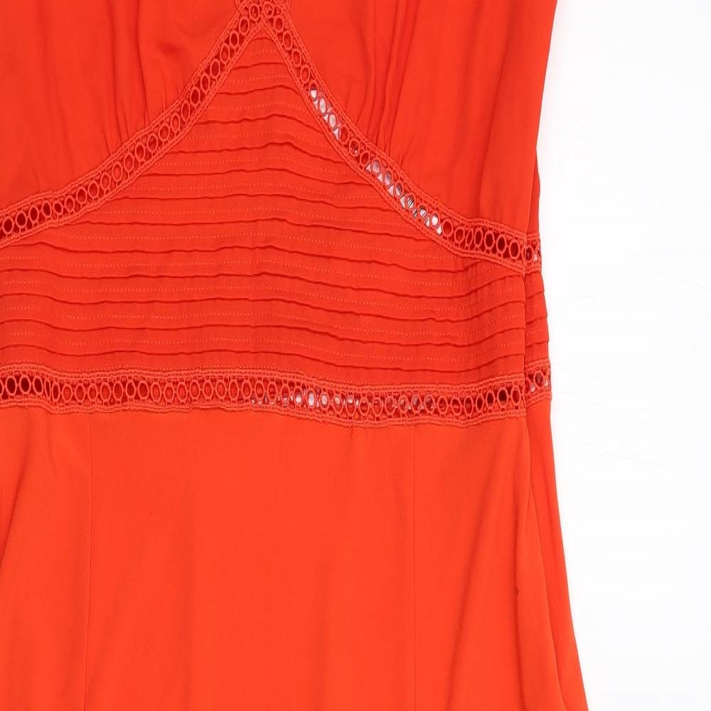 NEXT Womens Red Polyester Trapeze & Swing Size 10 V-Neck Zip