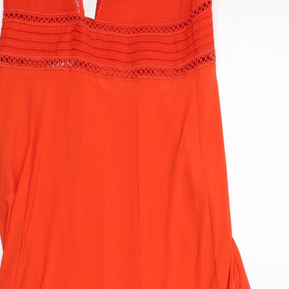 NEXT Womens Red Polyester Trapeze & Swing Size 10 V-Neck Zip