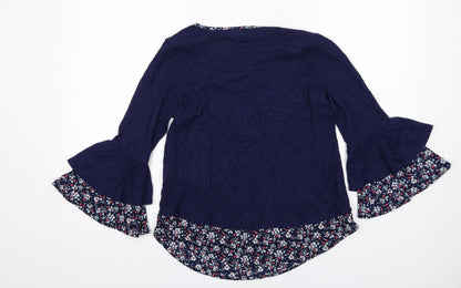 Womens UK Size S Faith And Joy Blue Basic Blouse