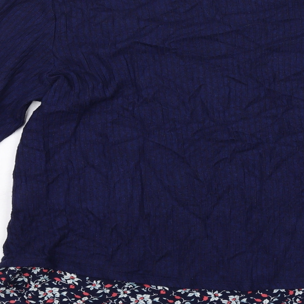 Womens UK Size S Faith And Joy Blue Basic Blouse