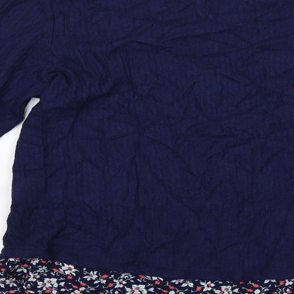 Womens UK Size S Faith And Joy Blue Basic Blouse