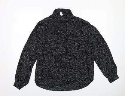 Womens UK Size 12 H&M Black Basic Button-Up