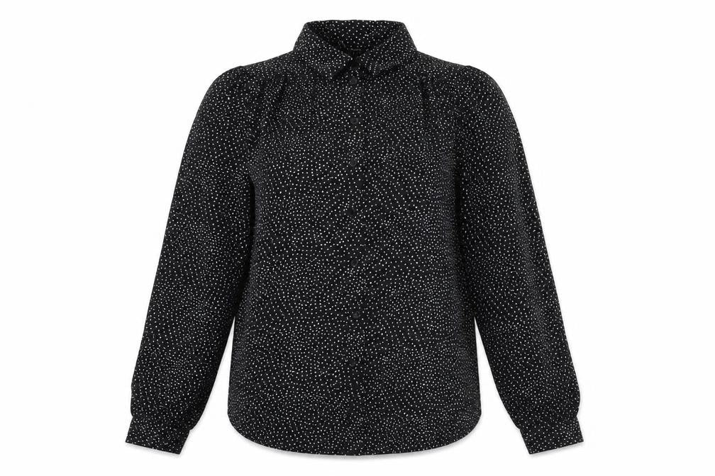 Womens UK Size 12 H&M Black Basic Button-Up