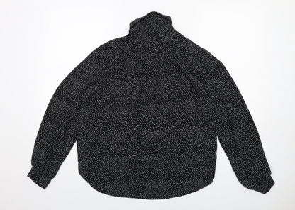 Womens UK Size 12 H&M Black Basic Button-Up