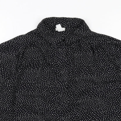 Womens UK Size 12 H&M Black Basic Button-Up