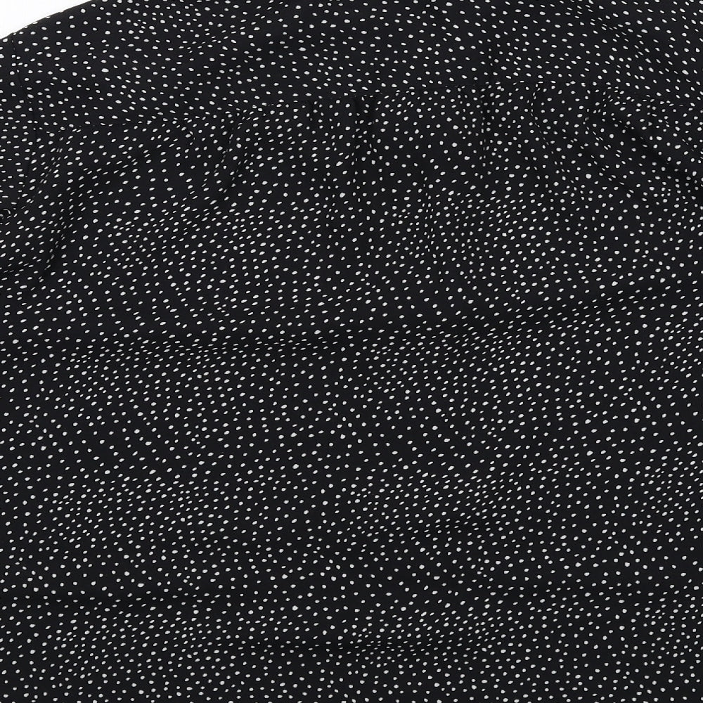 Womens UK Size 12 H&M Black Basic Button-Up