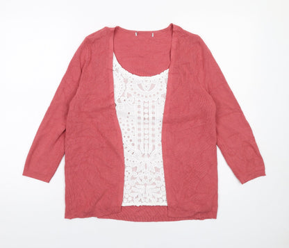 Womens UK Size 12 Marks and Spencer Pink Pullover Jumper