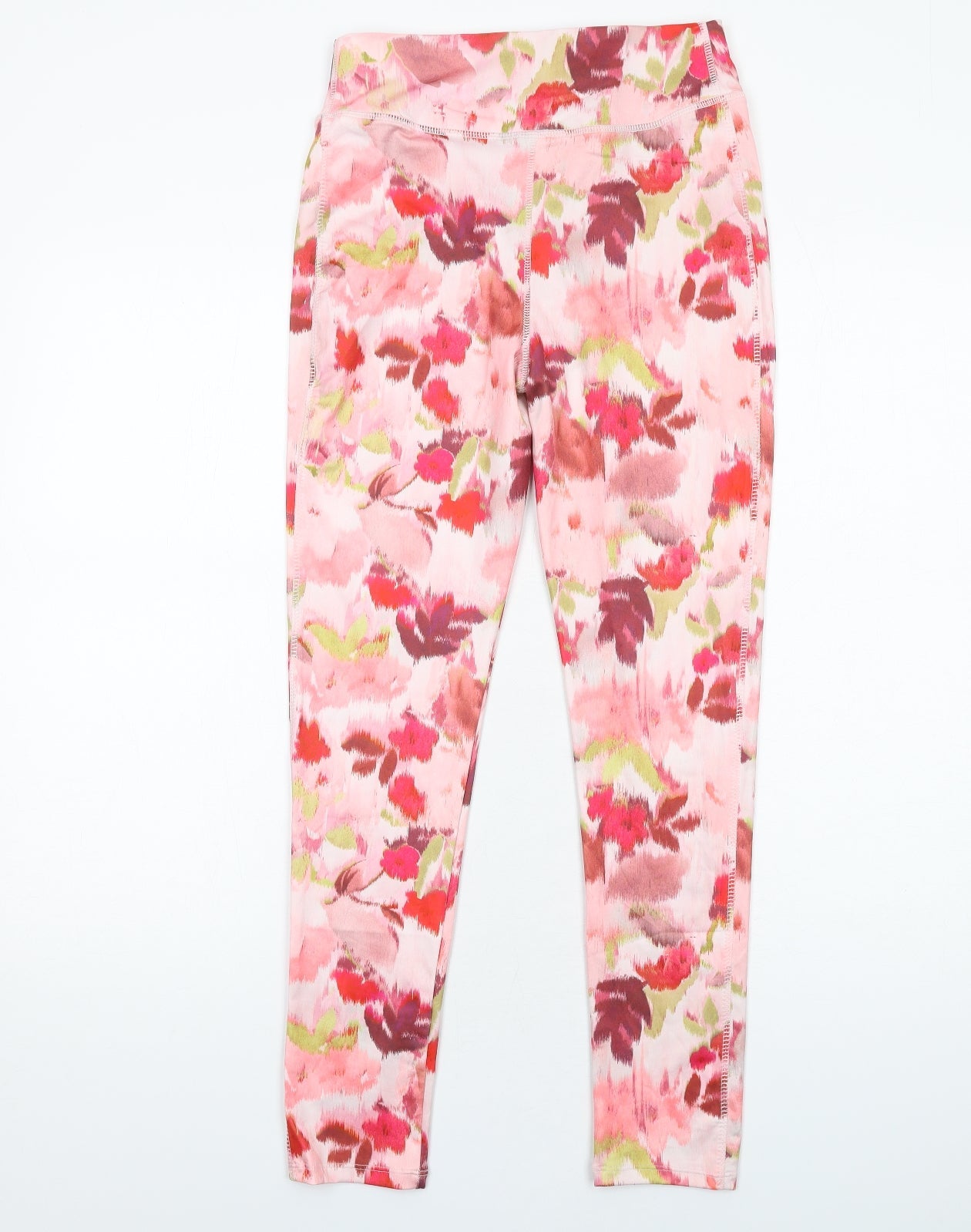 NEXT Girls Multicoloured Floral Polyester Pedal Pusher Trousers Size 13 Years L28 in Regular Pullover