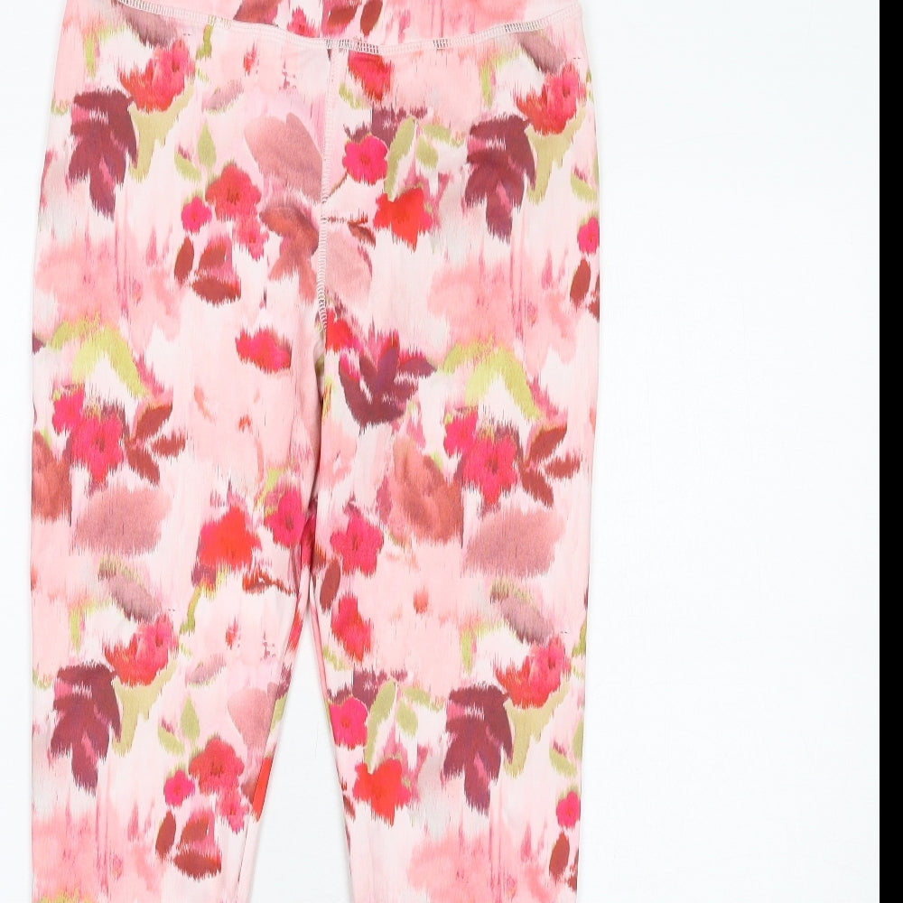 NEXT Girls Multicoloured Floral Polyester Pedal Pusher Trousers Size 13 Years L28 in Regular Pullover