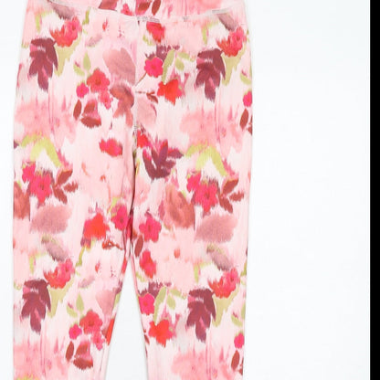 NEXT Girls Multicoloured Floral Polyester Pedal Pusher Trousers Size 13 Years L28 in Regular Pullover