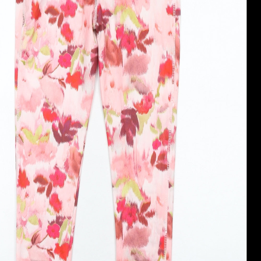 NEXT Girls Multicoloured Floral Polyester Pedal Pusher Trousers Size 13 Years L28 in Regular Pullover