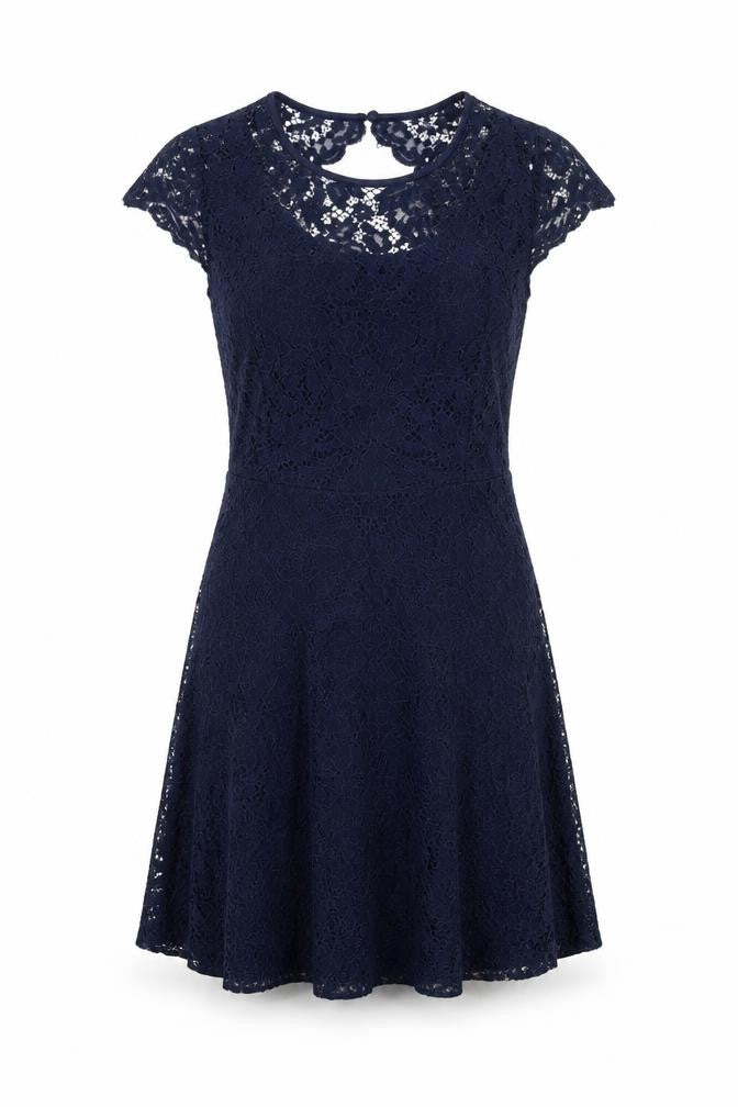 Dorothy Perkins Womens Blue Floral Viscose Shift Size 6 Round Neck Zip