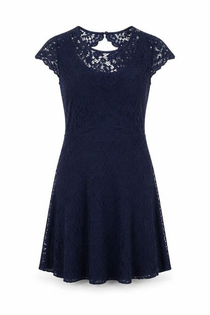 Dorothy Perkins Womens Blue Floral Viscose Shift Size 6 Round Neck Zip