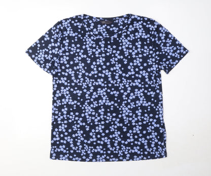 Womens UK Size 8 Marks and Spencer Blue Basic T-Shirt