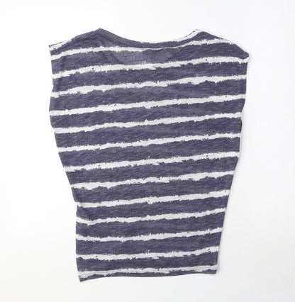 Womens UK Size S Zara Blue Basic Blouse