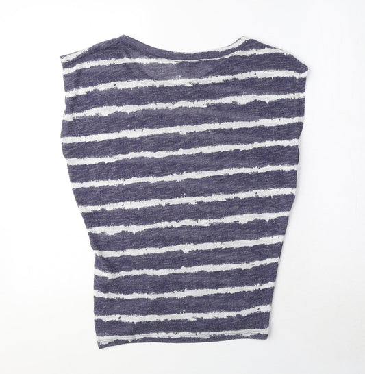 Womens UK Size S Zara Blue Basic Blouse