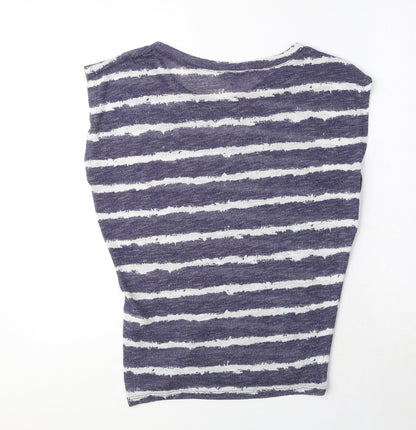 Womens UK Size S Zara Blue Basic Blouse