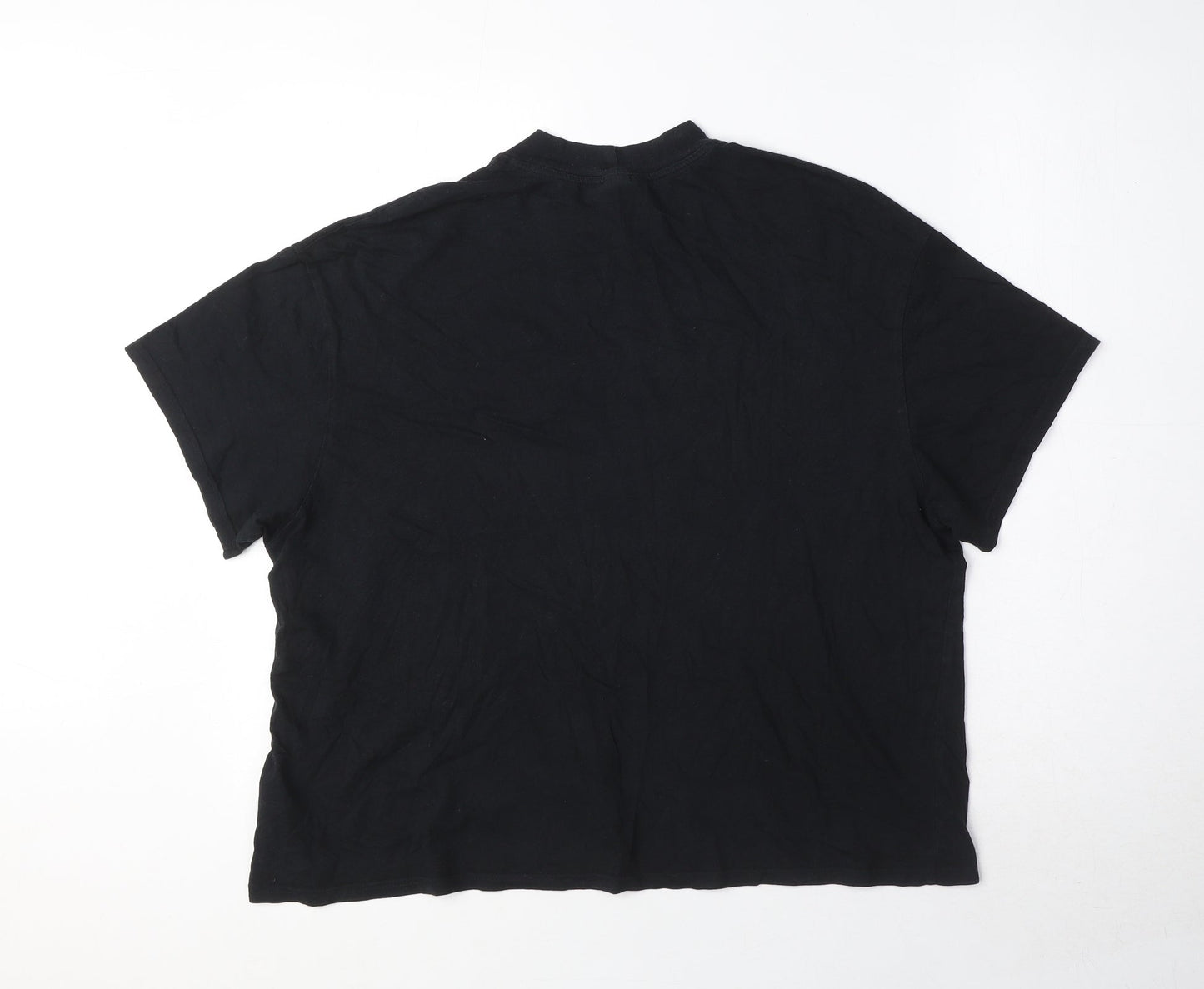 Topshop Womens Black Polyester Basic T-Shirt Size XS Mock Neck - Size XS-S