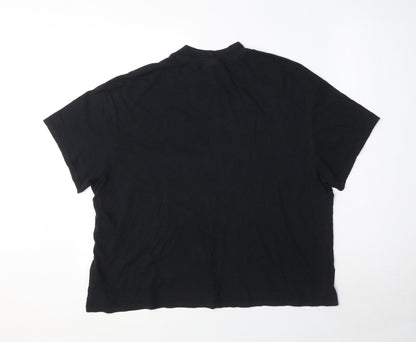 Topshop Womens Black Polyester Basic T-Shirt Size XS Mock Neck - Size XS-S
