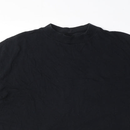 Topshop Womens Black Polyester Basic T-Shirt Size XS Mock Neck - Size XS-S