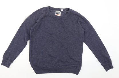 Triblend Sweats Mens Blue Cotton Pullover Sweatshirt Size M