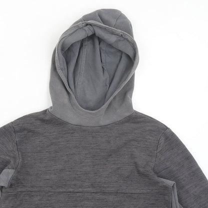 Marks and Spencer Girls Grey Cotton Pullover Hoodie Size 9-10 Years Pullover