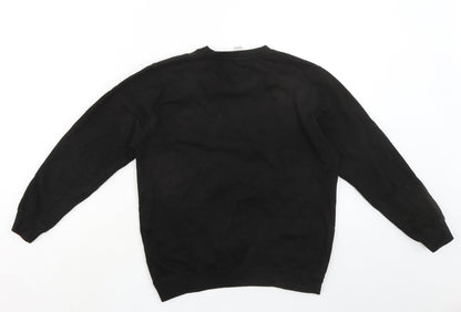 Just Hoods Boys Black Cotton Pullover Sweatshirt Size 12-13 Years Pullover - Hull County FC Santa Claus