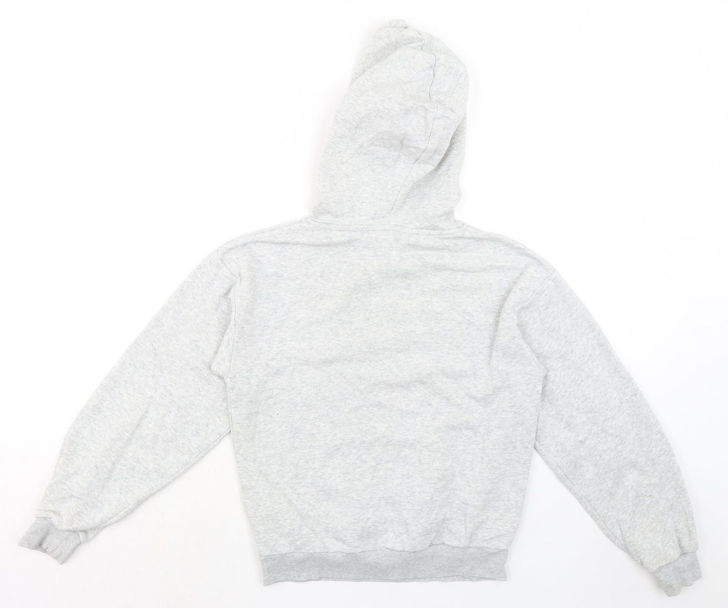 H&M Girls Grey Cotton Pullover Hoodie Size 10 Years Pullover - Age 10-12