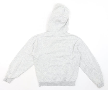 H&M Girls Grey Cotton Pullover Hoodie Size 10 Years Pullover - Age 10-12