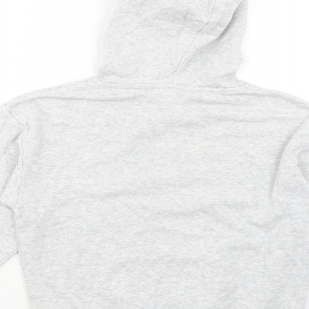 H&M Girls Grey Cotton Pullover Hoodie Size 10 Years Pullover - Age 10-12