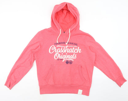 Crosshatch Womens Pink Cotton Pullover Hoodie Size XL
