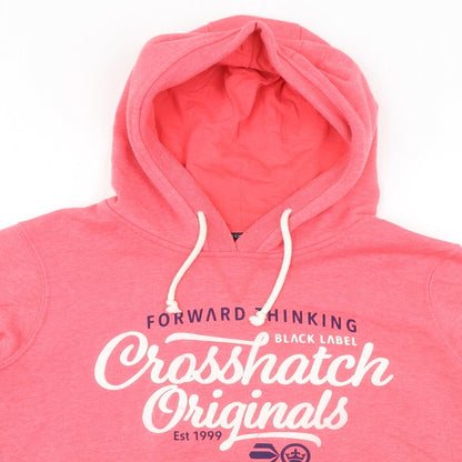 Crosshatch Womens Pink Cotton Pullover Hoodie Size XL
